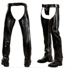 Мужские кальсоны с открытой промежностью, из искусственной кожи, облегающие, новинка, форменные брюки и стринги, костюм фетиш