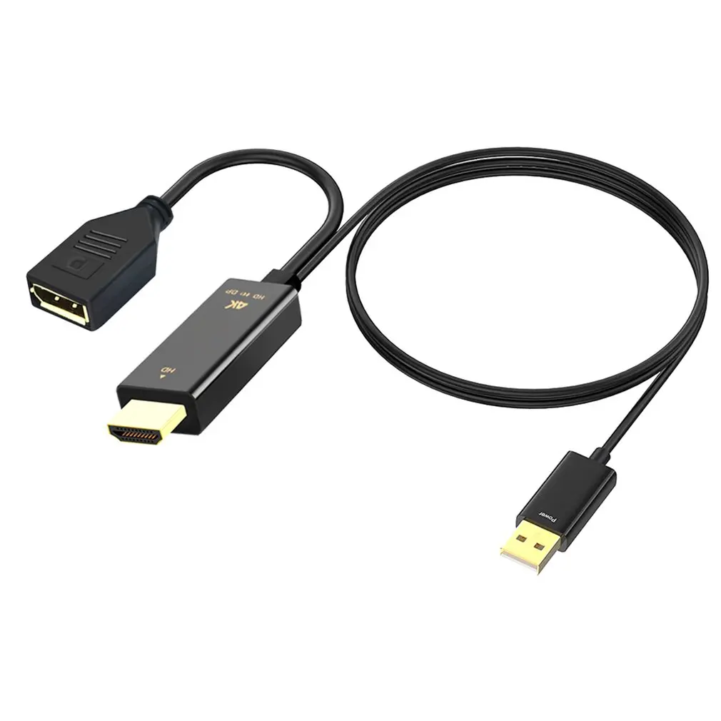 

Адаптер HDMI-совместимый к DisplayPort с USB-кабелем питания, 4K X 2K @ 60 Гц, переходник «папа»-«мама» DP