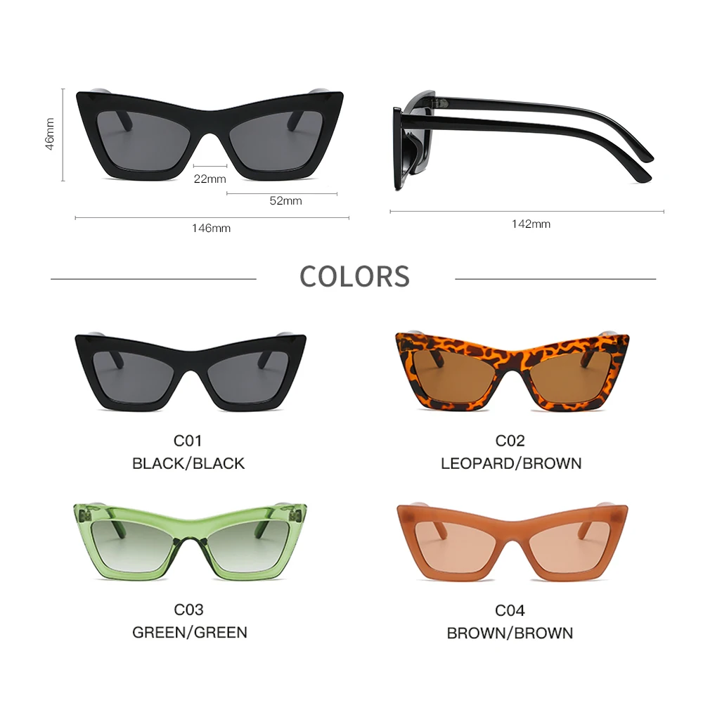 

LongKeeper Cat Eye Retro Sunglasses Women Men Fashion Green Black Leopard Shades UV400 Vintage Eyewear Lentes De Sol Mujer