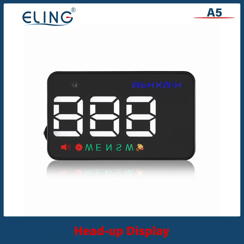 

ELING A5 hud for All Vehicles GPS Head Up Display Dashboard Digital Speed MPH KMH Over Speed Compass with Alarm