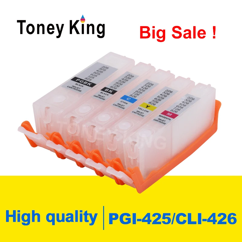 

Toney King многоразовый чернильный картридж для принтера Canon PGI-425 PIXMA IP4840 IP4940 IX6540 MG5140 MG5240 MG5340 MG6140