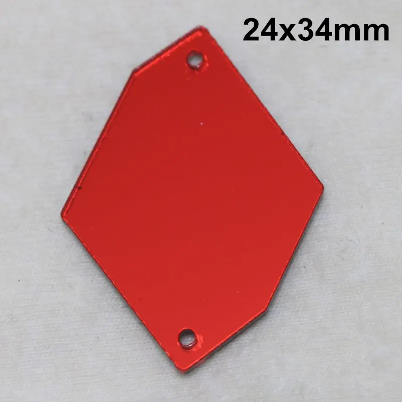 Светлый Сиам acryl ic зеркало пришить Стразы DIY Flatback зеркало акрил пришивные стразы с отверстиями для шитья - Цвет: A14-24x34