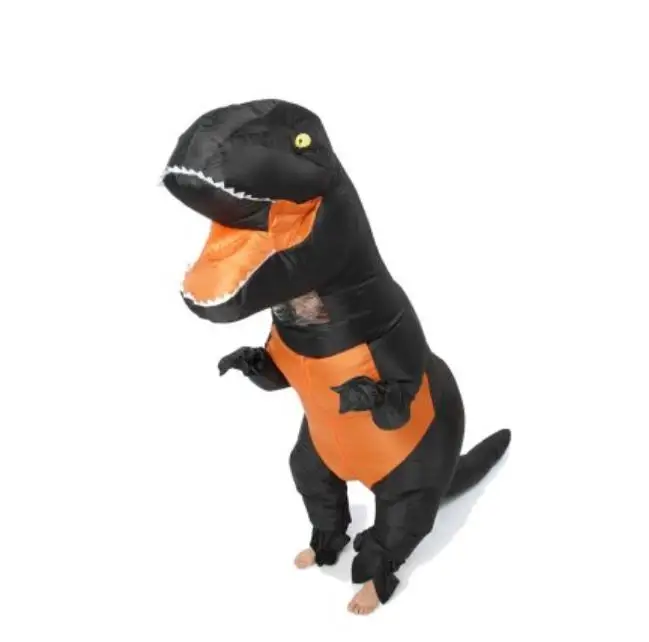 Черный T-REX для взрослых, надувной костюм, Рождественский косплей, динозавр, животный комбинезон, костюм на Хэллоуин для женщин и мужчин, мультяшный талисман - Цвет: Черный