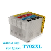 t702 t702xl refillable ink cartridge for epson workforce pro wf 3720 wf 3730 wf 3733 printers no chip