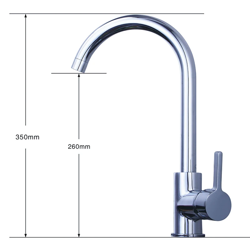 Хромированный кухонный кран с поворотным носиком на 360 градусов для раковины и