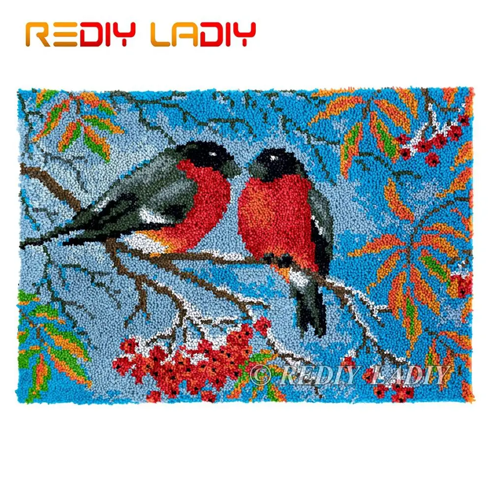 

Крюк с защелкой Наборы птицы любви объемной пряжи вышивка крючком наборы гобеленов Наборы рукоделие декоративно-прикладного искусства DIY к...