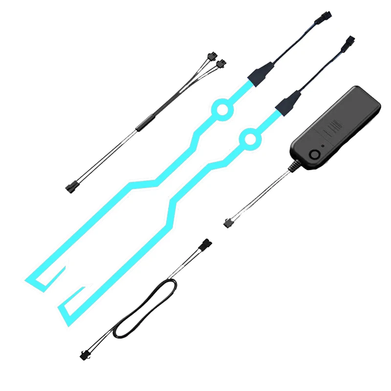 Ice Blue Мотоциклетный холодный светильник, светильник на шлем, полоса ночного сигнала, мигающая полоса, Светодиодный светящийся стикер, модифицированный светоотражающий водонепроницаемый - Цвет: Ice Blue