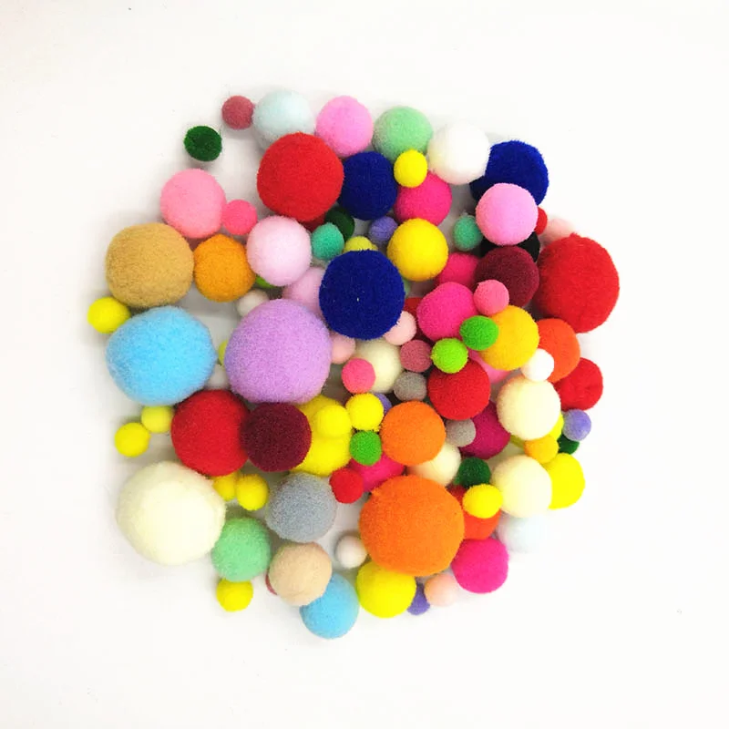 Разноцветные плюшевые палочки помпоны бегающие глазки дети сделай сам