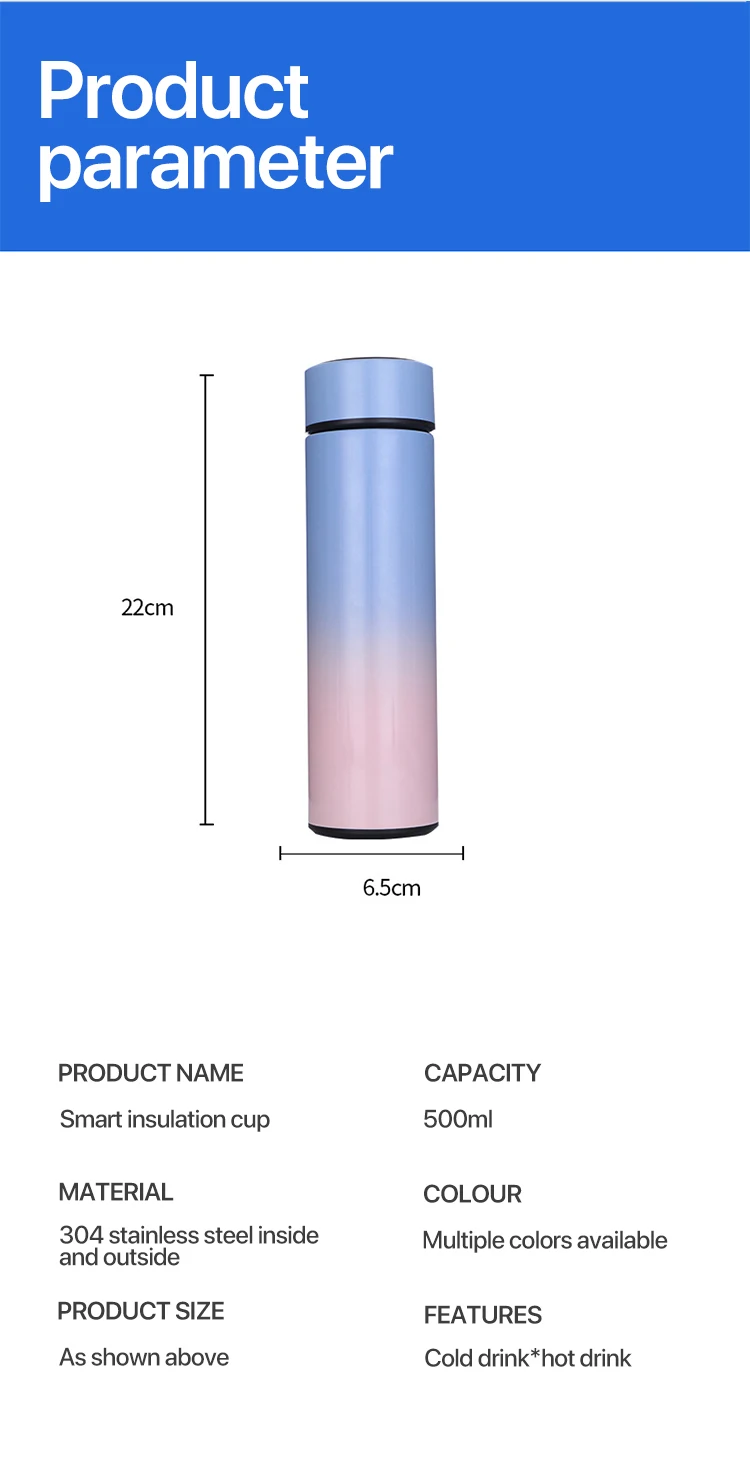

Intelligent Stainless Steel Thermos Bottle Cup Temperature Display Vacuum Flasks Travel Car Soup Coffee Mug Thermos Water Bottle
