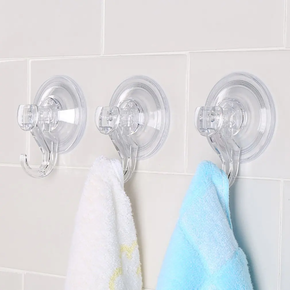 

Bathroom Kitchen Wall Transparent Strong Suction Cup Hook Ring Hangers Vacuum Sucker Clothes Towel Organizer