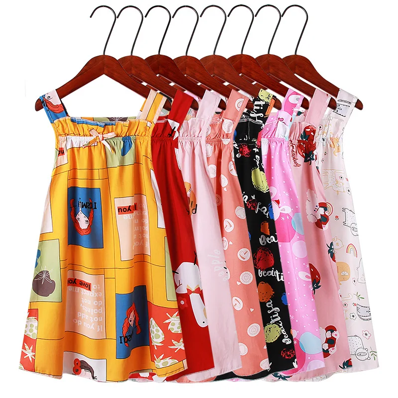 

Summer Girls Night Dress Kids Nightgowns for Kids Children Teenagers Sleeep Dresses Sleepwear Pajamas Summer Clothing 3-10 year