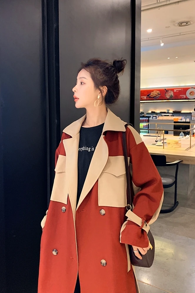 2020 Модное Длинное ветронепроницаемое Свободное пальто женское манто готическое