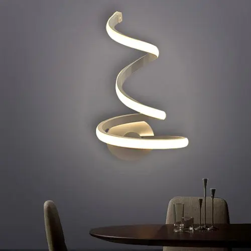 

Nordic Wave Shape Wall Lamp Home Bedroom Warm White Light Hotel Indoor LED Lighting