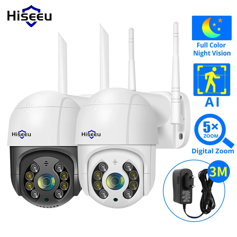 IP камера Hiseeu PTZ купольная 3 Мп 2 МП 1080P водонепроницаемая|Камеры видеонаблюдения| |