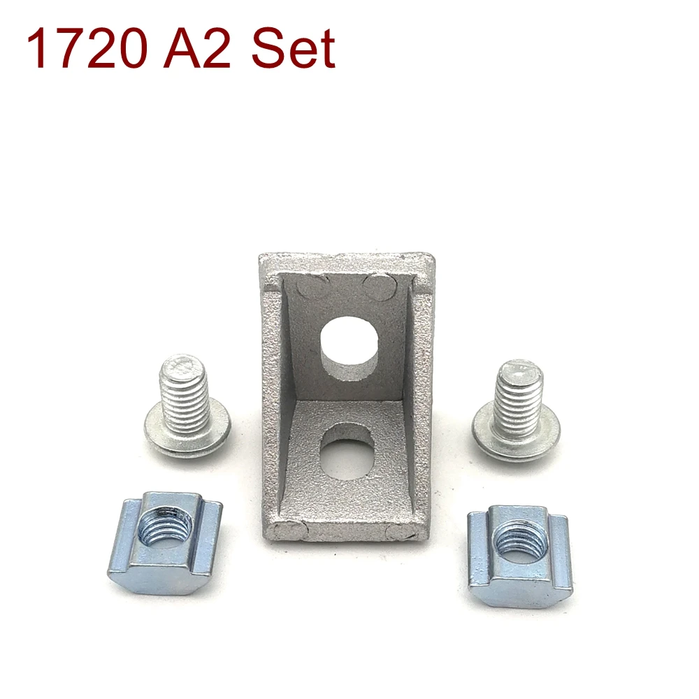 Комплект угловых кронштейнов 1720 1818 для алюминиевого профиля 2020 включая гайки и