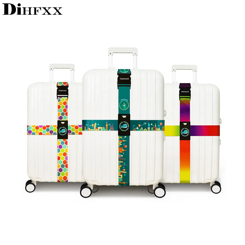 DIHFXX Brand Luggage Cross belt adjustable Travel Suitcase band Luggage Suitcase rope Straps travel accessorie high qualit viaje