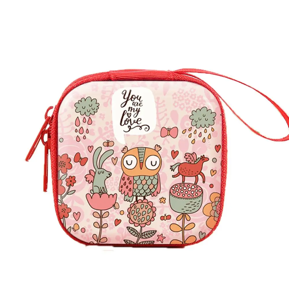 Owl Новые животные Фламинго Многоцветный портативный органайзер для кабеля данных мини защитный чехол для монет сумка для наушников коробка для хранения наушников Чехол - Цвет: Owl