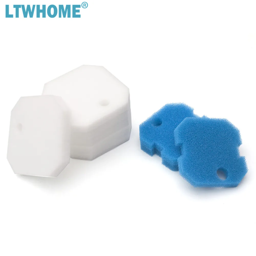 LTWHOME комплекты запасных синих грубых и белых тонких фильтров для Eheim 2616220 Professional