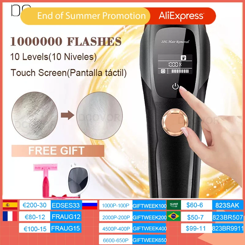 Лазерный эпилятор с 1000000 вспышками и сенсорным экраном фотоэпилятор 7 15J Energy10