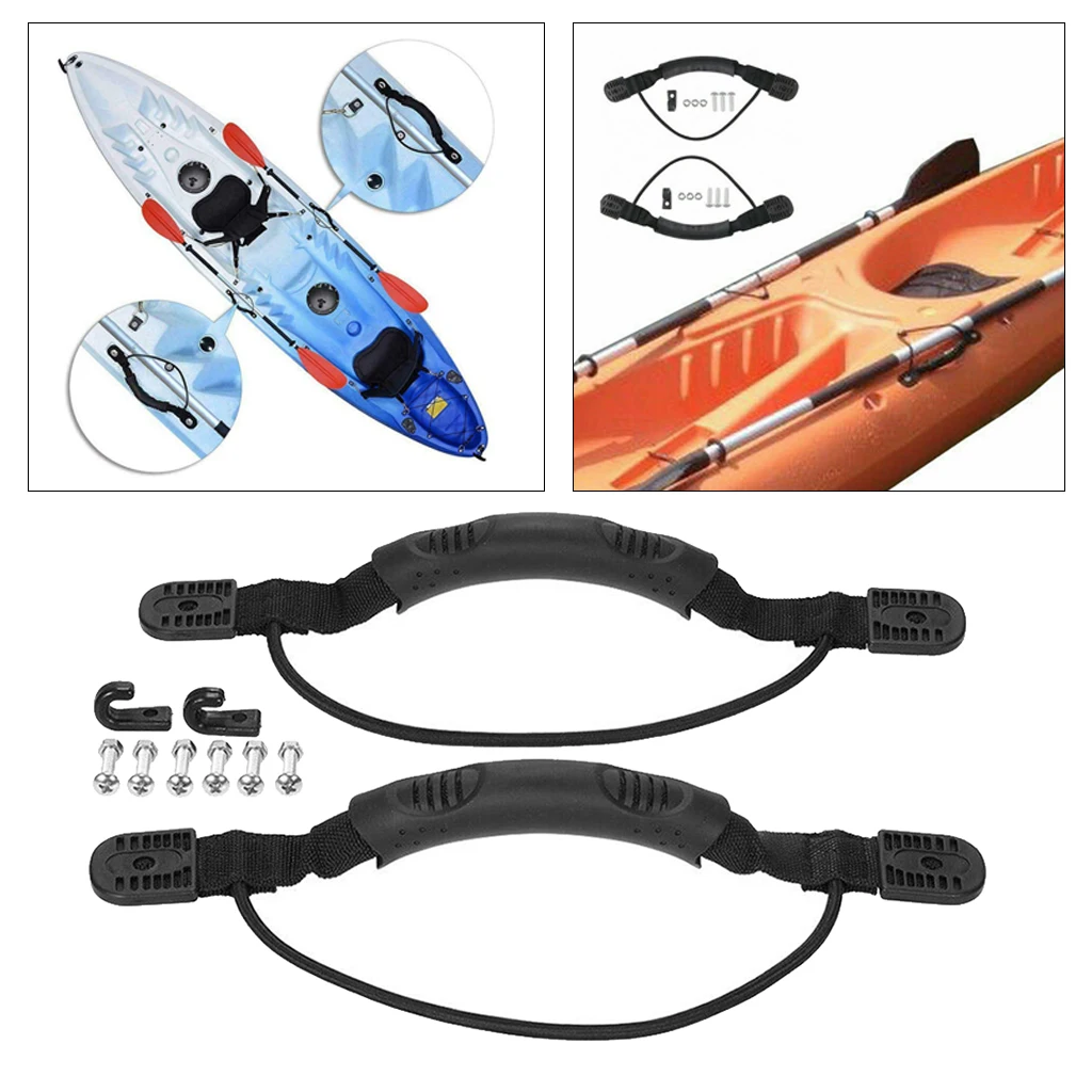 

Set of 2 Kayak Carry Handle Side Mounting Replacement Hardware For Canoe Kayak Boat Marine Suitcase Luggage with Hooks