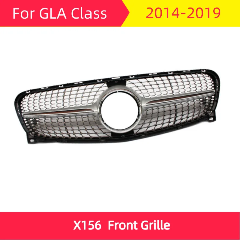 Алмазная Передняя решетка для mercedes X156 2014-2019 GLA Class GLA180 GLA200 GLA250 GLA45 ABS | Автомобили и