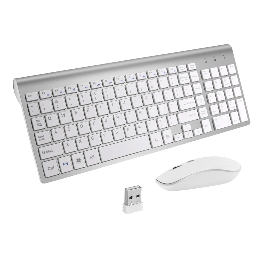 

2.4G Wireless keyboard Mouse Set Mini Ultra-thin keyboard Mouse Set Ergonomic Silent Button Keyboard for Laptop Mac Desktop PC