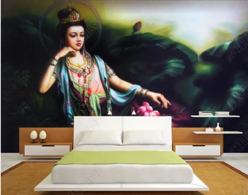 

Фотообои 3 d на заказ, Фреска Dunhuang, летающая Нефритовая девушка, домашний декор, обои для гостиной, 3d обои в рулонах