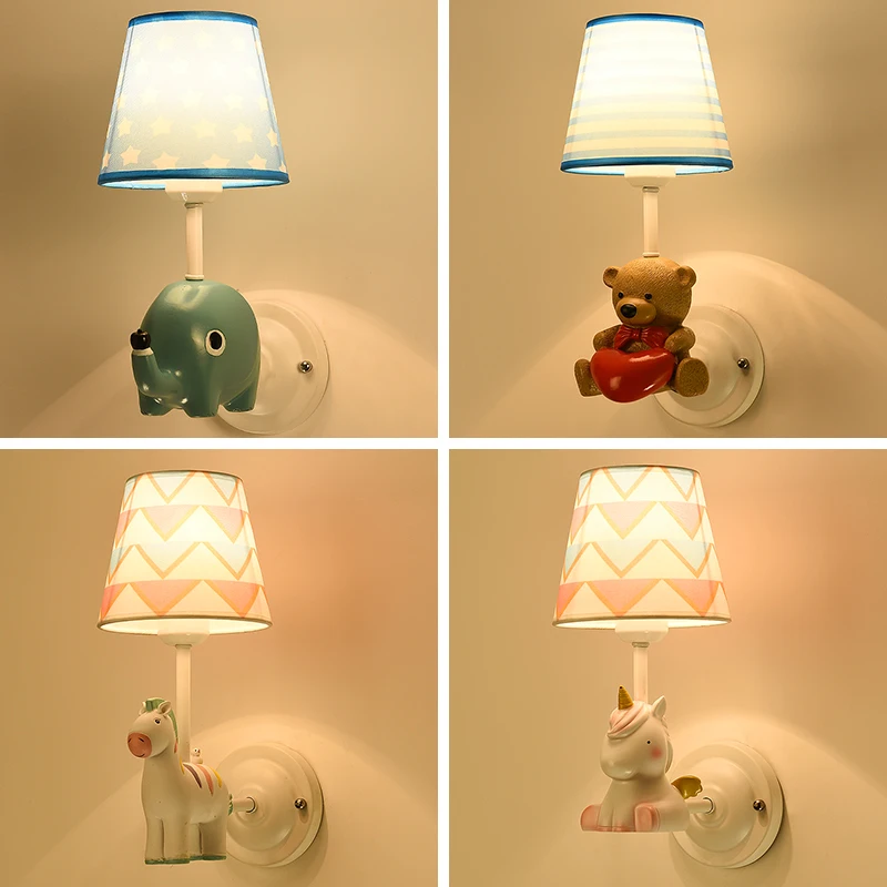 Современные настенные бра с изображением животных из мультфильмов лампа для