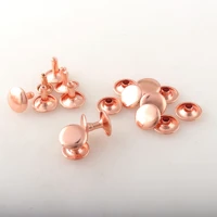 rose gold rivet studs double caps rivets for leather and crafts round rapid rivet buttons used in belts leathers bags 12 mm cap