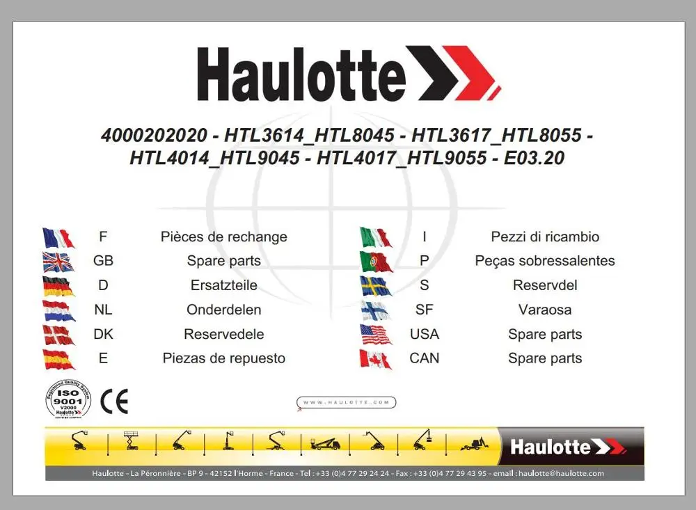 Рабочие Платформы Haulotte [10 2020] обслуживание и операторы обучение запасные части