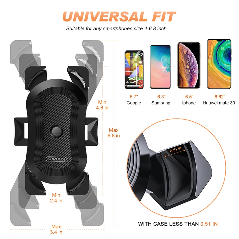 joyroom bike phone holder universal motorcycle bicycle phone holder handlebar stand mount bracket mount phone holder for iphone free global shipping