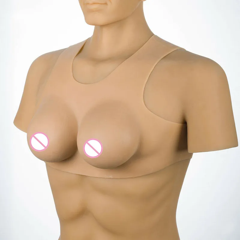 1400g Vest Full Silicone Breasts Transgender Real Brust E Cup Crossdresser Boobs  pink bra  women plus size  bra push up