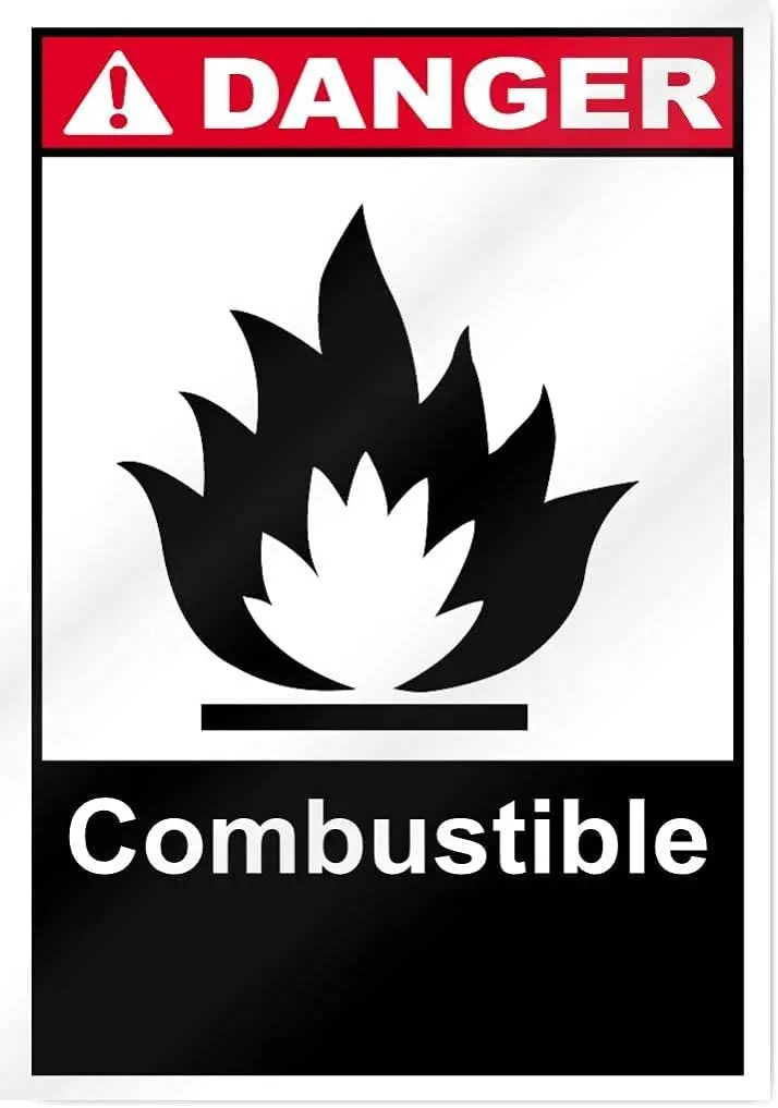 

AdriK Combustible Danger Sign 8 x 12 Inch