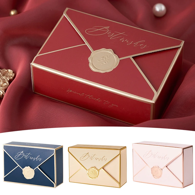 

10Pcs Gift Box Packaging Envelope Shape Wedding Gift Candy Chocolate Box DIY Favors Birthday Party Christmas Jelwery Decoration
