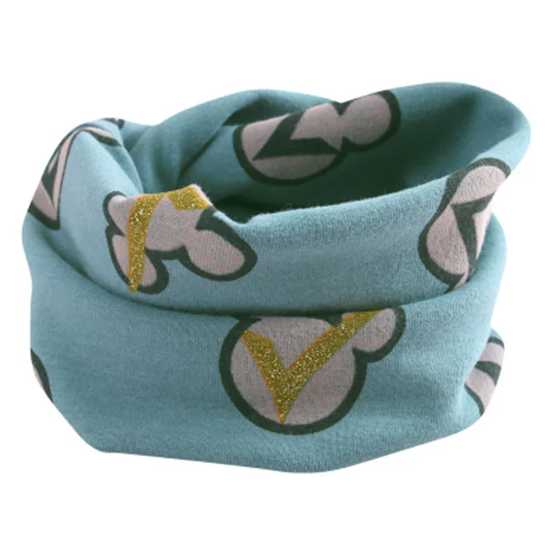 

1100% Cotton Children's Scarf Winter Elastic Thicken Warm Baby Bib Cute Cartoon Multifunction Windproof Headgear Scarves N43