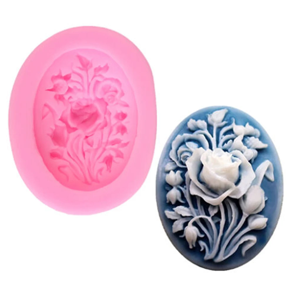 Креативная форма для торта круглая силиконовая шоколада и помадки с цветами розы