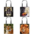 Властная животное, Лев, тигр олень ТОТЕ с принтами сумка Для женщин хранения для путешествий для девочек, сумки на плечо, сумки для покупок, лучший подарок
