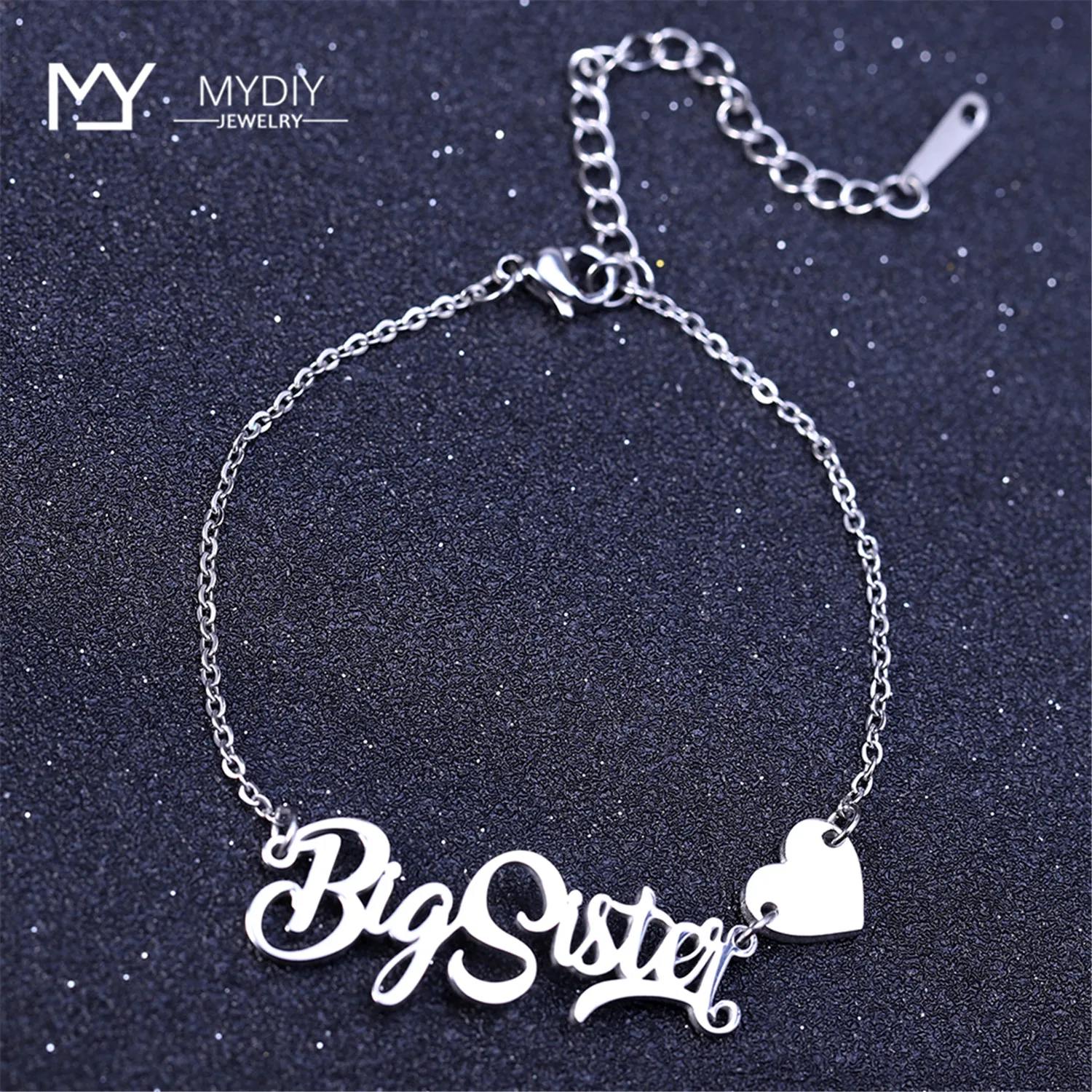 

Love custom bracelet Personalized bracelet with nameplate, personalized name, stainless steel crown bracelet for women