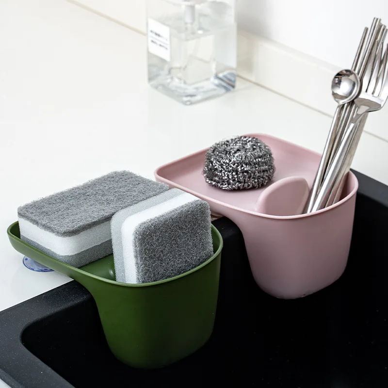 

Kitchen Sponge Rack Kitchen Sink Shelf Suction Cup Storage Rack Vegetable Garbage Sink Filter Bathroom Rag Soap Holder