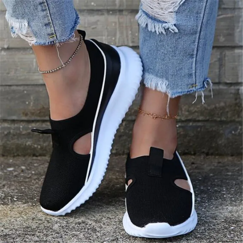 

Large size women's shoes new breathable mesh women's shoes fashion casual women's vulcanized shoes loafers platform sneakers