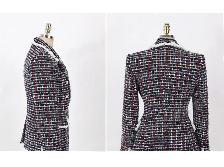 

2021 Winter New Slim Long Sleeve Tweed Short Jacket Women's Elegant Fashion Vintage Office Lady Notched Collar Coat Outerwear