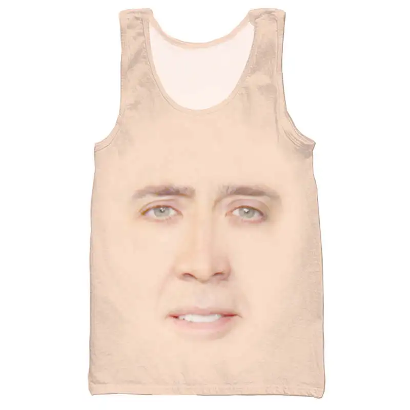 Забавная майка Nicolas Cage с 3D принтом для мужчин модная крутая летняя и женщин топы