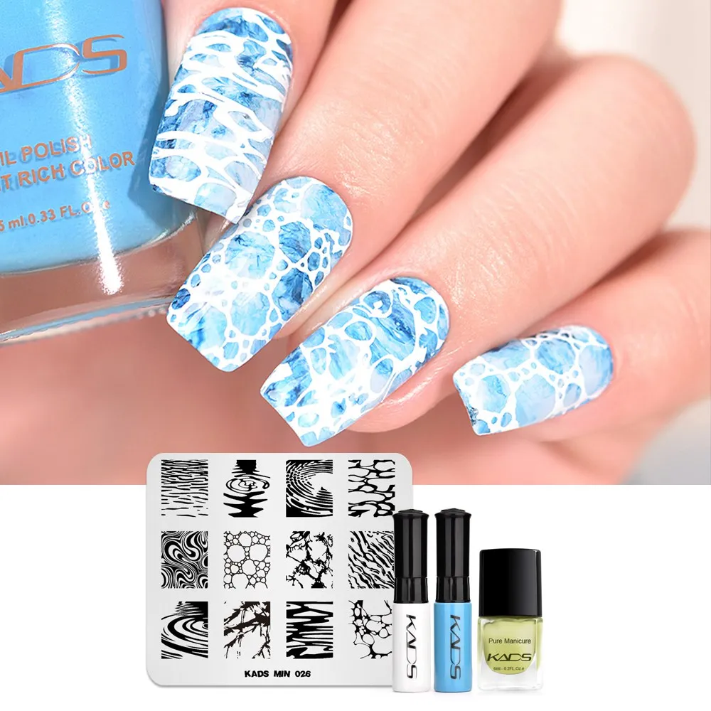set 8 KADS Nail Art штампованные пластины природа Мода серии шаблоны для стемпинга рисунки для маникюра Лак для стемпинга трафарет для штамповки - Цвет: set 8