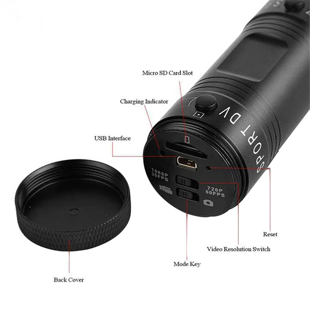 

2021 New Motorcycle Sports Camera Video DV Camcorder FHD 1080P Dash Cam DVR Car Video Recorder for Mountain Bike Bicycle Helmet