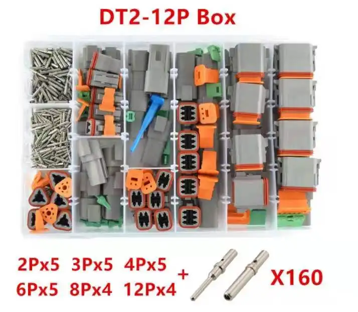 366 Pcs Deutsch DT Auto Waterproof Electrical Wire Connector Plug Kits DT06-2S 3S 4S 6S 8S 12S/DT04-2P 3P 4P 6P 8P 12P