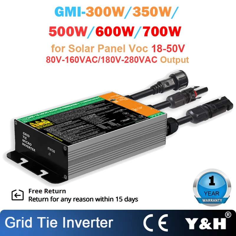 Y & H 350W 300W 500W 600W 700 Вт солнечные сетки галстук инвертора микро инвертор со