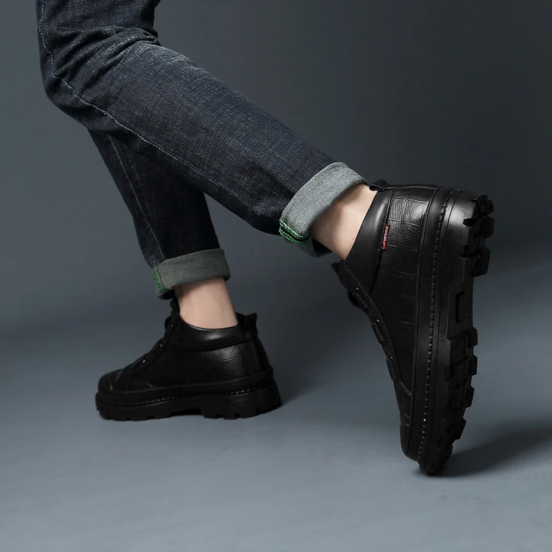 Новинка Мужские ботинки Челси Ботильоны из натуральной кожи ботинки-дезерты без