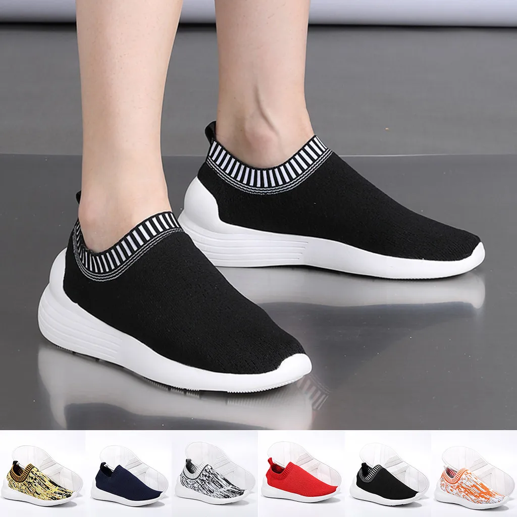 Женские кроссовки Модные Повседневные Дышащие легкие спортивные без застежки