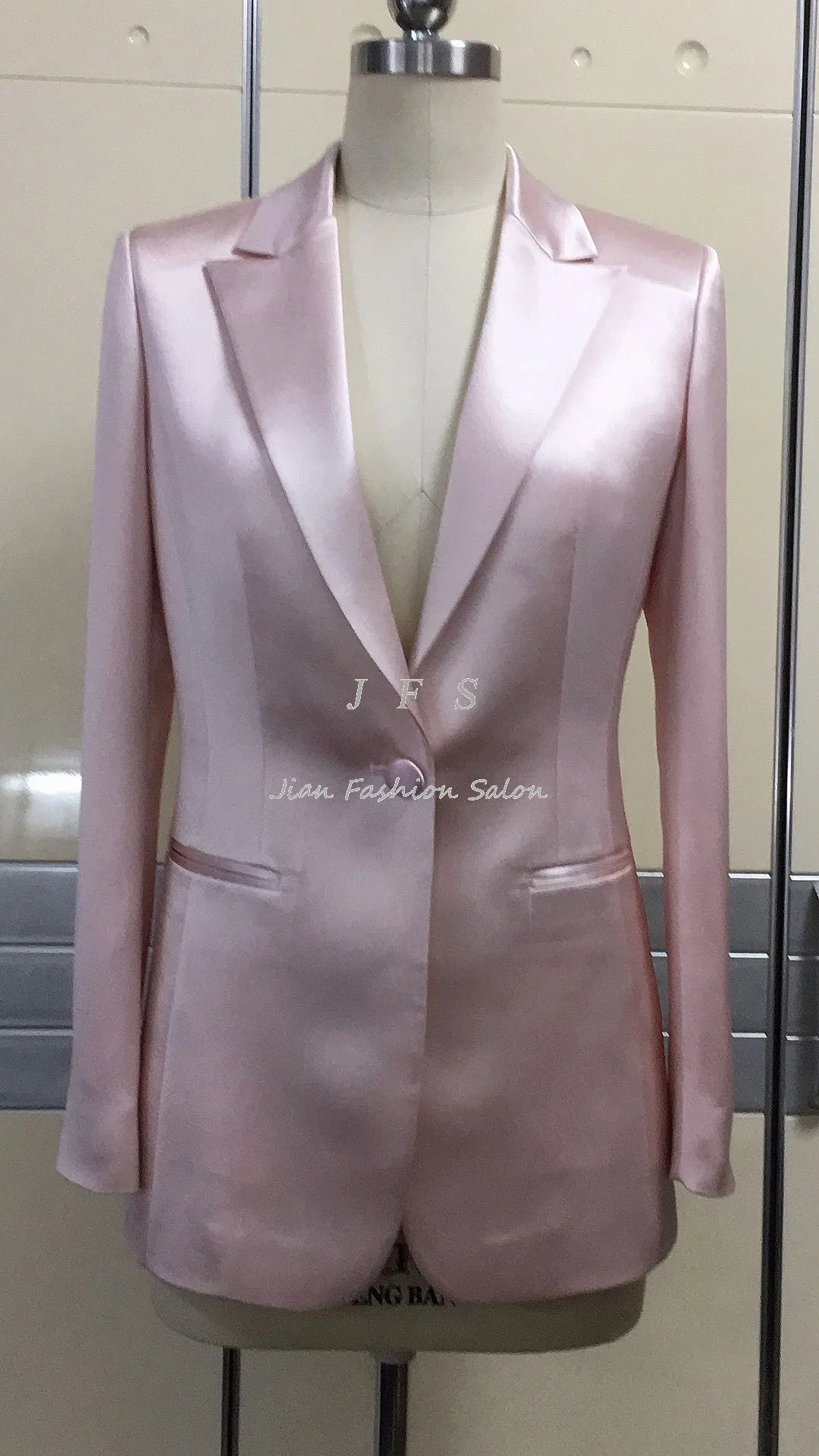 Женские 100% натурального шелка сатиновый блейзер с длинным рукавом Роскошный