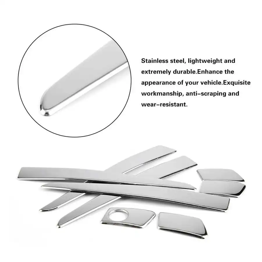 8 шт. стальные полированные Серебристые хромированные накладки на дверные ручки